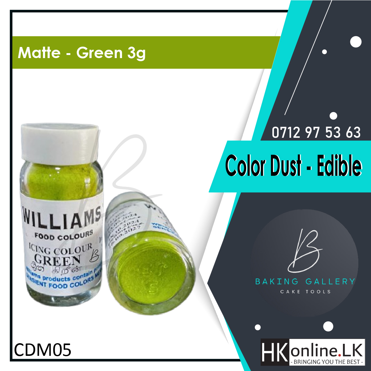 Williams Color Dust – Matte Green 3g (Edible)