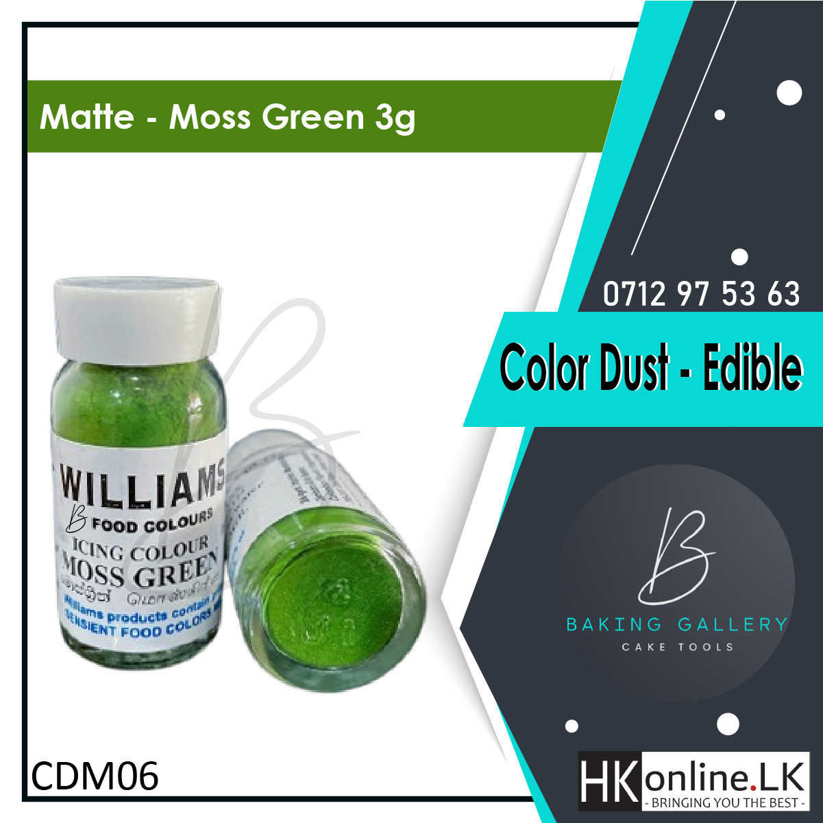 Williams Color Dust – Matte Moss Green 3g (Edible)