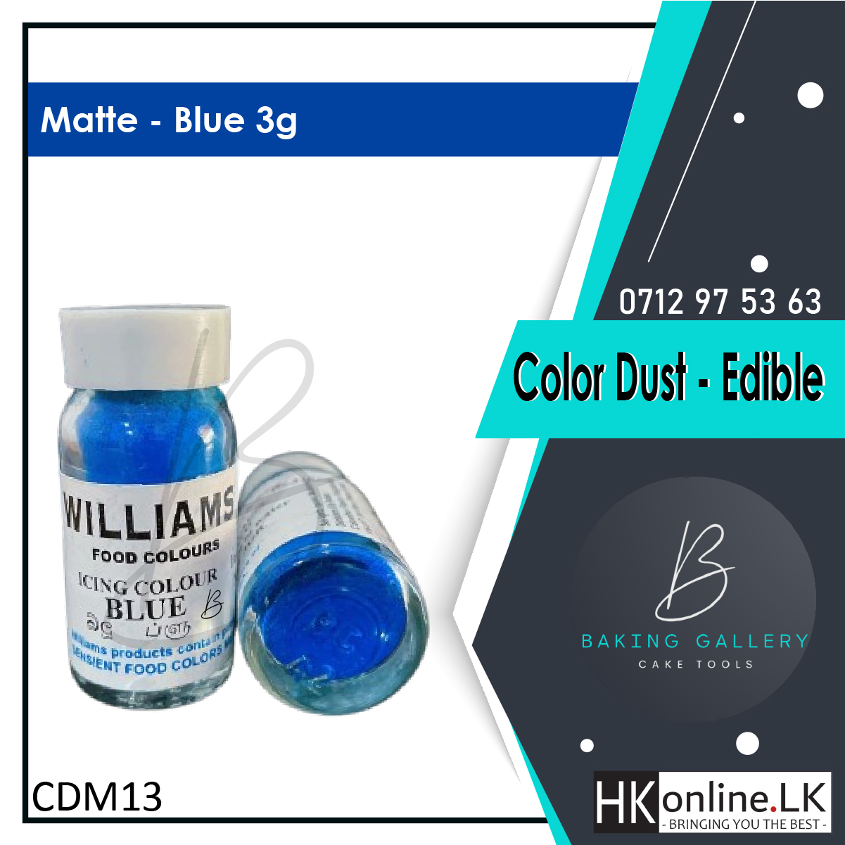 Williams Color Dust – Matte Blue 3g (Edible)