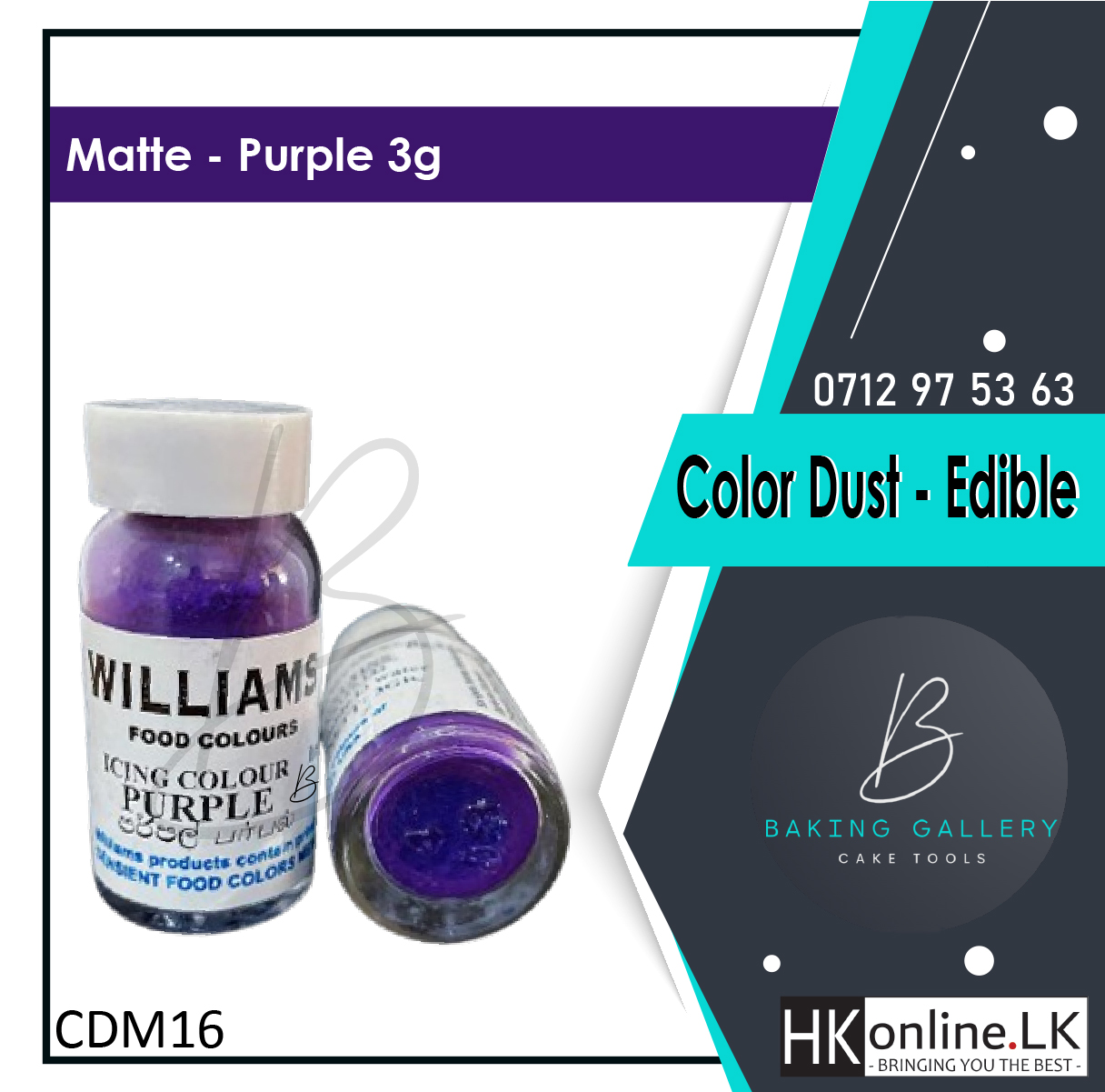 Williams Color Dust – Matte Purple 3g (Edible)