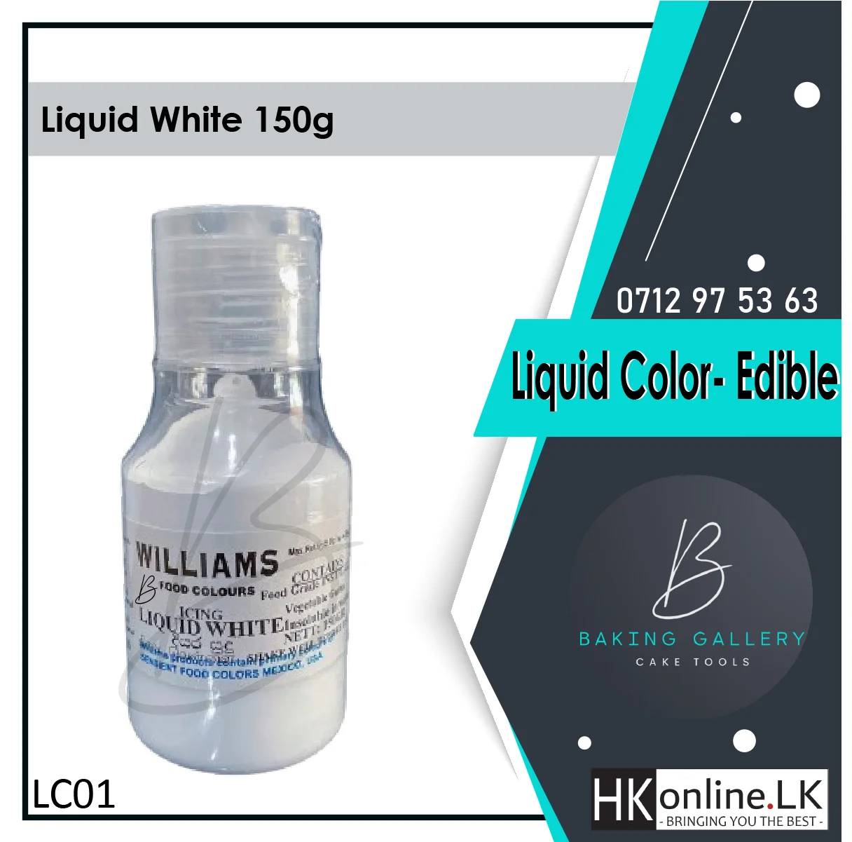 Williams Color Liquid – White 150g (Edible)