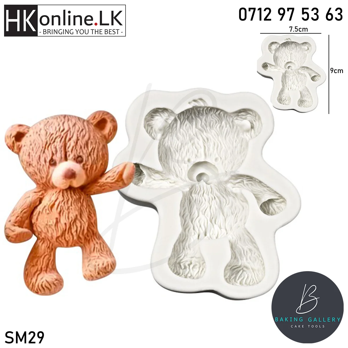 Silicone Teddy Bear Mold SM29